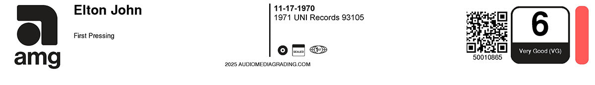 Elton John – 11-17-1970 (UNI Records, First Pressing, Sealed, AMG Grade 6)