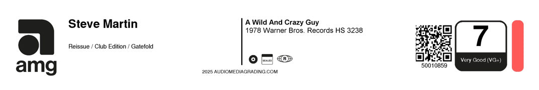 Steve Martin – A Wild and Crazy Guy (1978) | Warner Bros | Club Edition Reissue | AMG 7