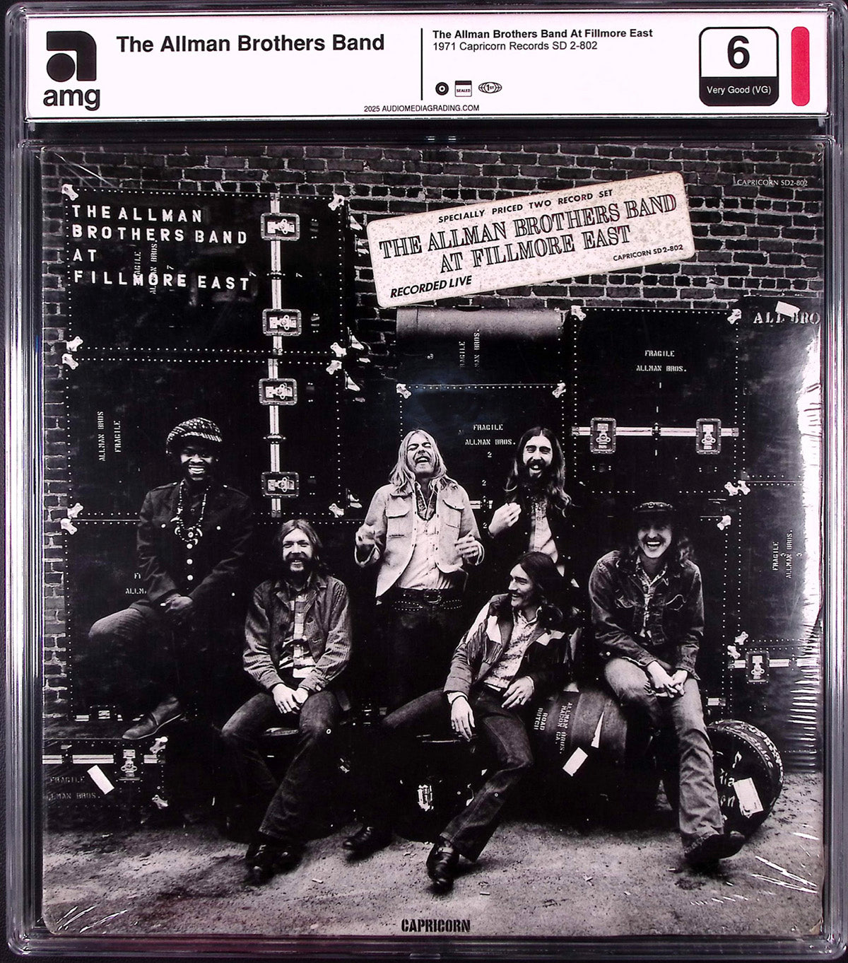 The Allman Brothers Band – At Fillmore East  (1971, Capricorn Records, First Pressing, Sealed, AMG Grade 6)