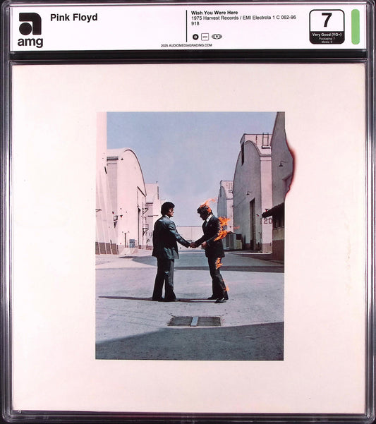 Pink Floyd – Wish You Were Here (1975) | Harvest/EMI Electrola Germany | Opened Third Issue | Original Black Cellophane & Postcard | AMG 7